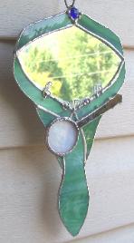 stained glass banjo hand mirror