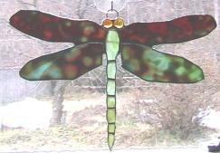 stained glass dragonfly