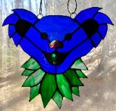 dancing bear stained glass