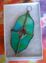labradorite stained glass suncatcher