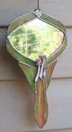 stained glassmushroom hand mirror