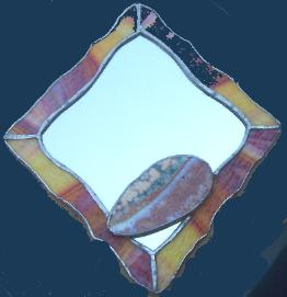 stained glass ocean jasper mirror