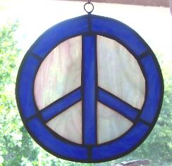 peace sign blue/white