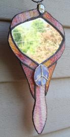 stained glass peace hand mirror