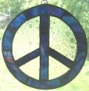 stained glass peace sign
