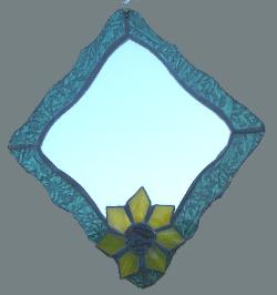 stained glass sunflower mirror