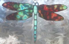 stained glass dragonfly